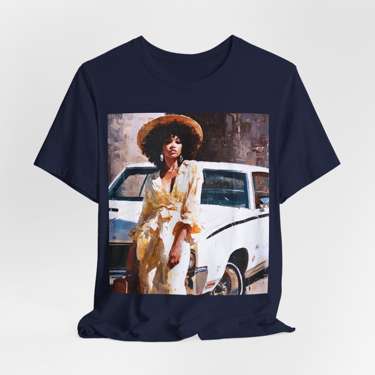 Classic Car Lady Shirt - Afrocentric Art by The Trini Gee