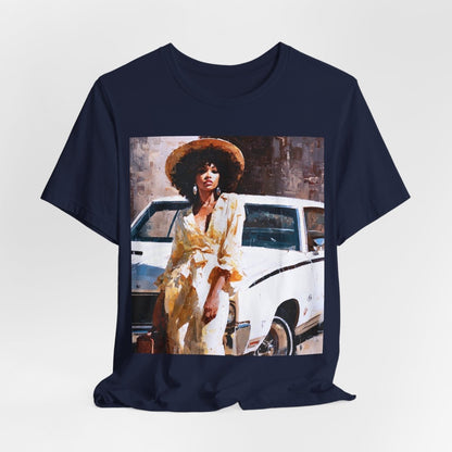 Classic Car Lady Shirt - Afrocentric Art by The Trini Gee