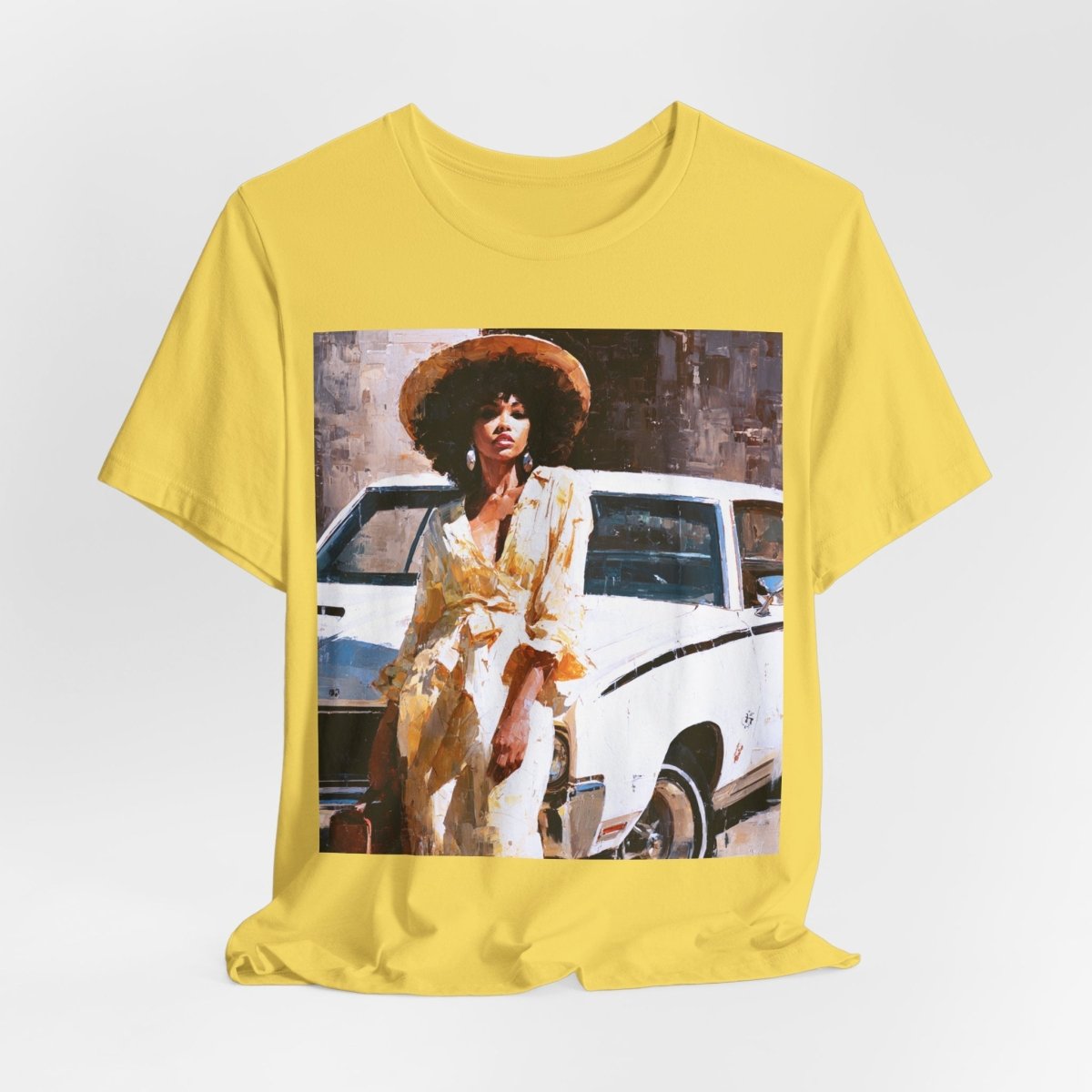 Classic Car Lady Shirt - Afrocentric Art by The Trini Gee