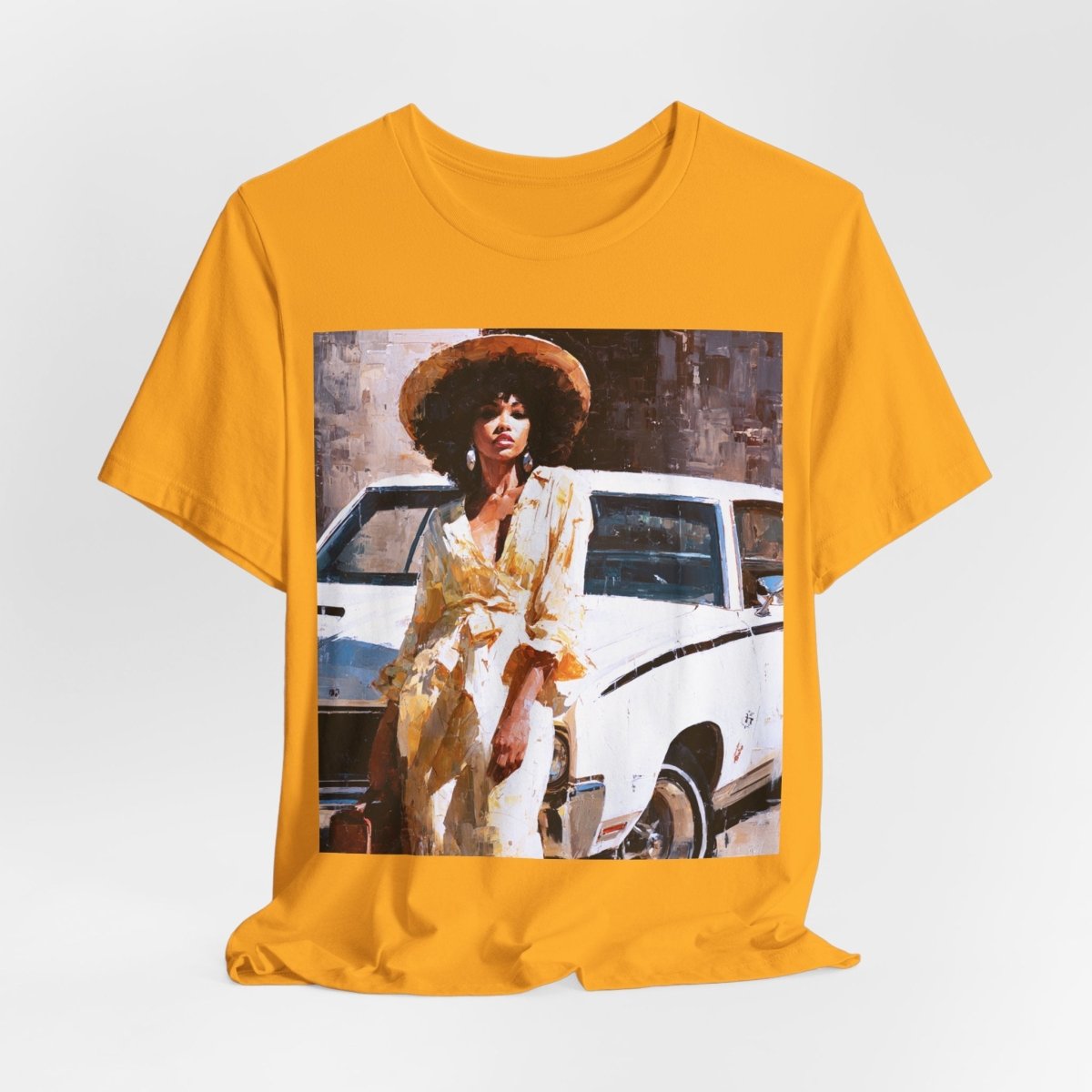 Classic Car Lady Shirt - Afrocentric Art by The Trini Gee