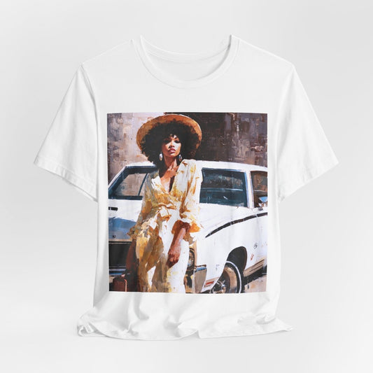 Classic Car Lady Shirt - Afrocentric Art by The Trini Gee