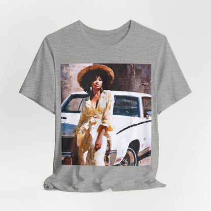 Classic Car Lady Shirt - Afrocentric Art by The Trini Gee