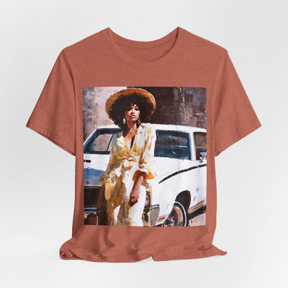 Classic Car Lady Shirt - Afrocentric Art by The Trini Gee