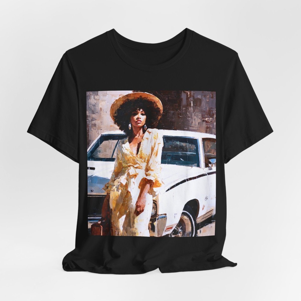 Classic Car Lady Shirt - Afrocentric Art by The Trini Gee