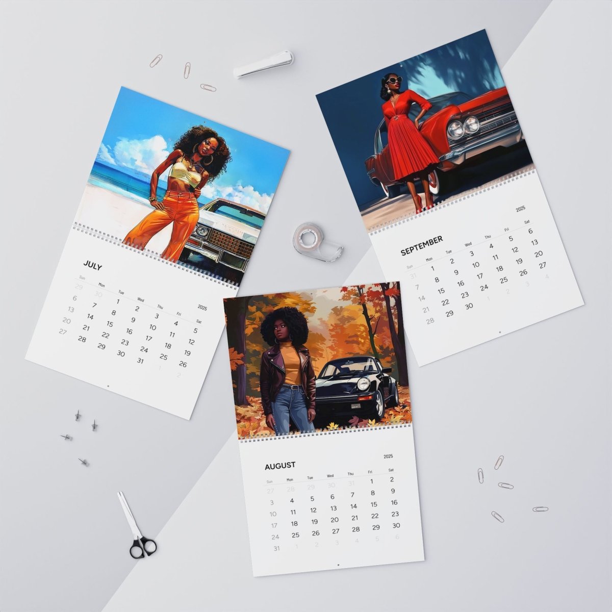 Classic Cars 2025 Wall Calendar - The Trini Gee