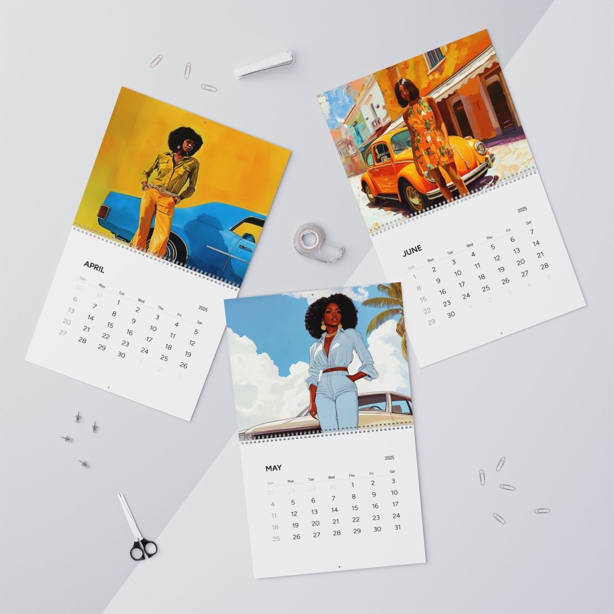 Classic Cars 2025 Wall Calendar - The Trini Gee