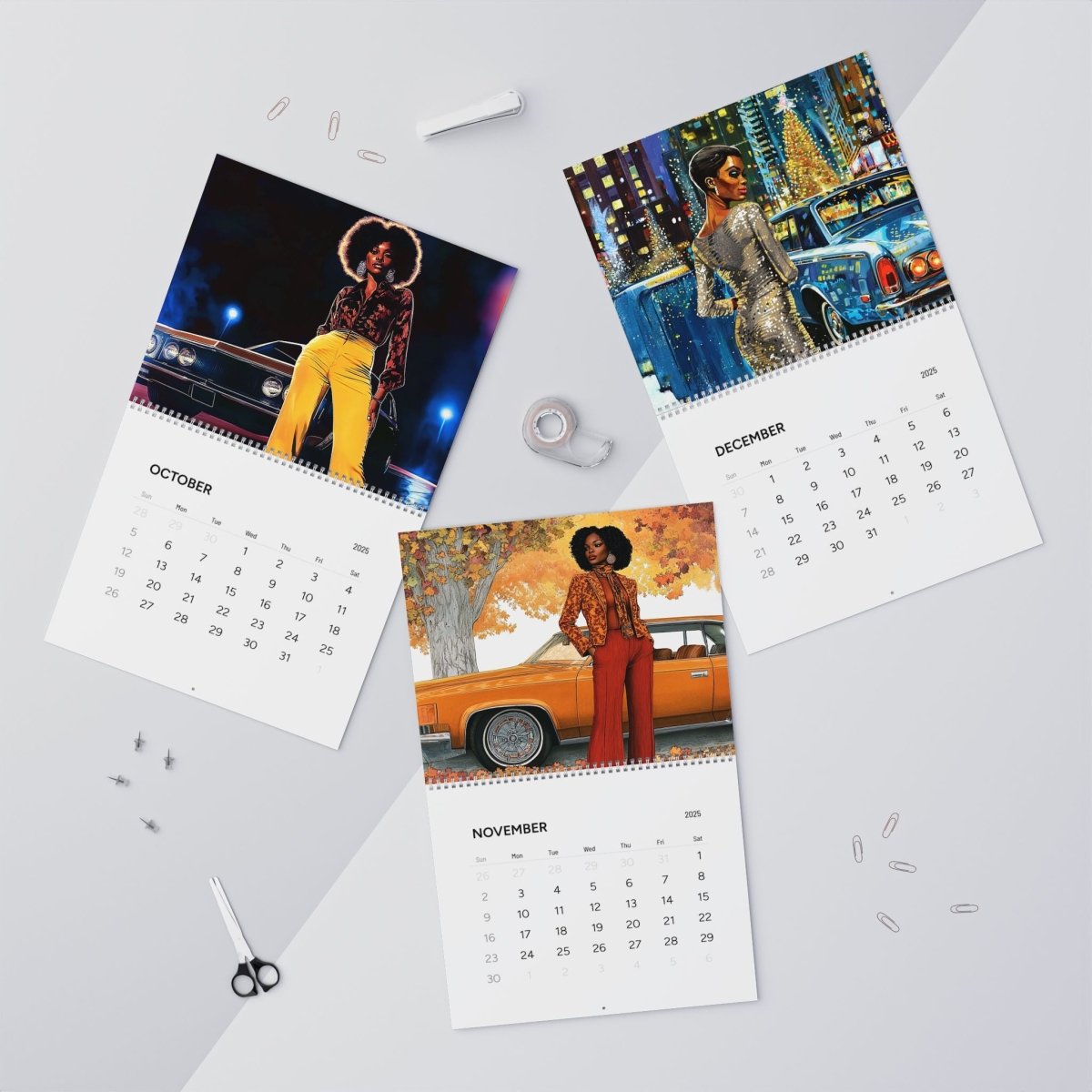 Classic Cars 2025 Wall Calendar - The Trini Gee