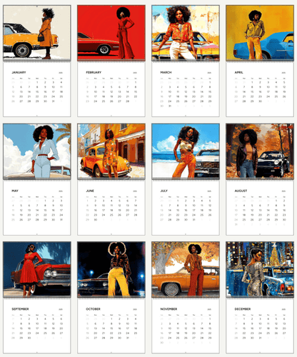 Classic Cars 2025 Wall Calendar - The Trini Gee