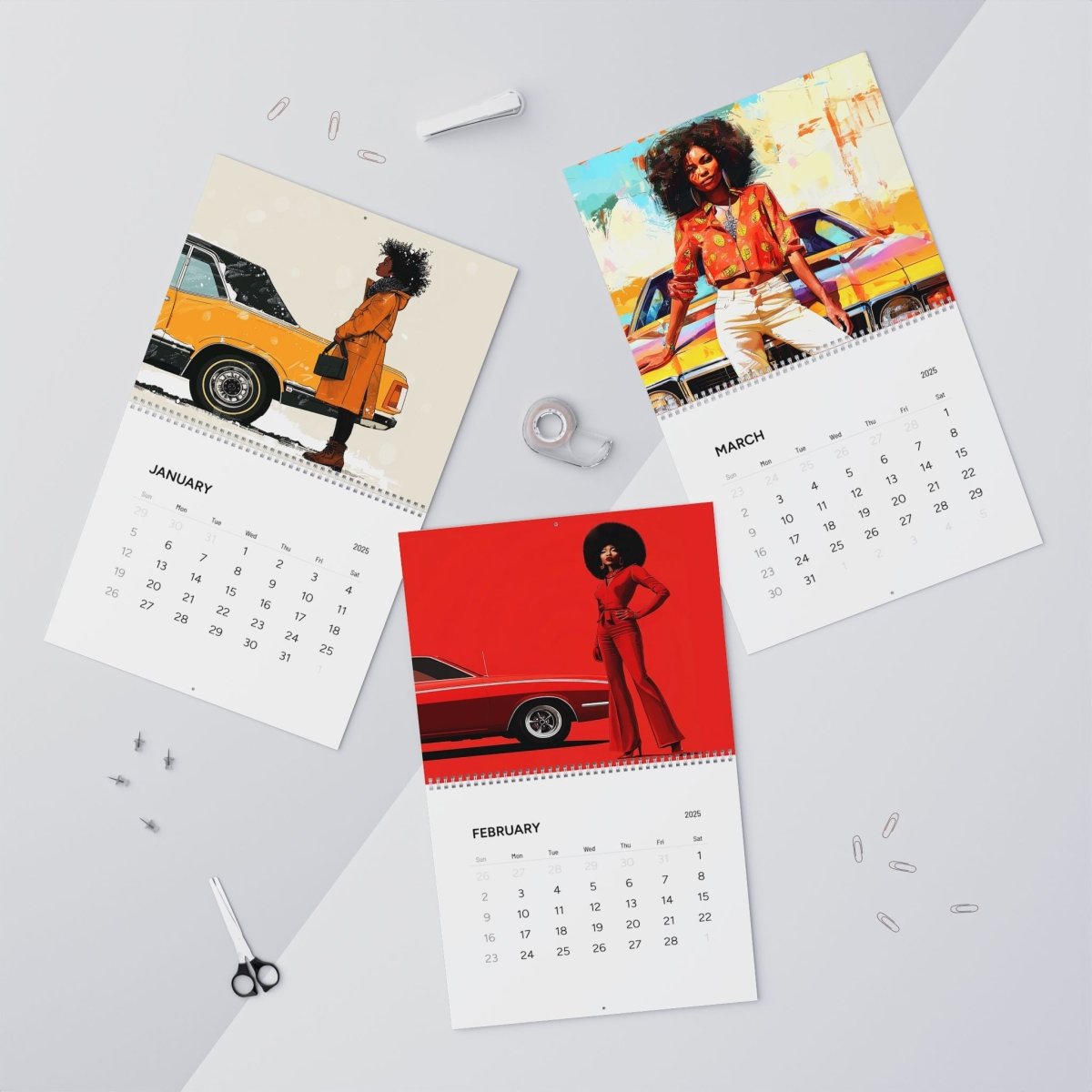 Classic Cars 2025 Wall Calendar - The Trini Gee