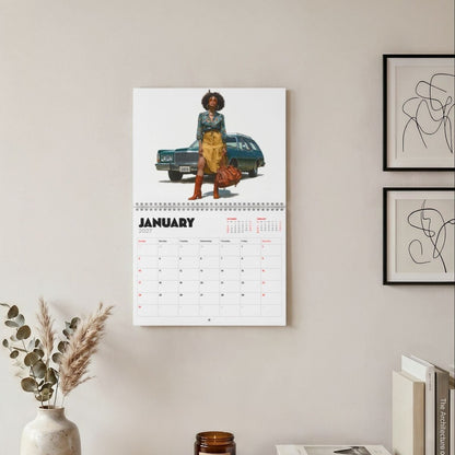 Classic Cars & Melanin 2027 Wall Calendar - Afrocentric Art by The Trini Gee