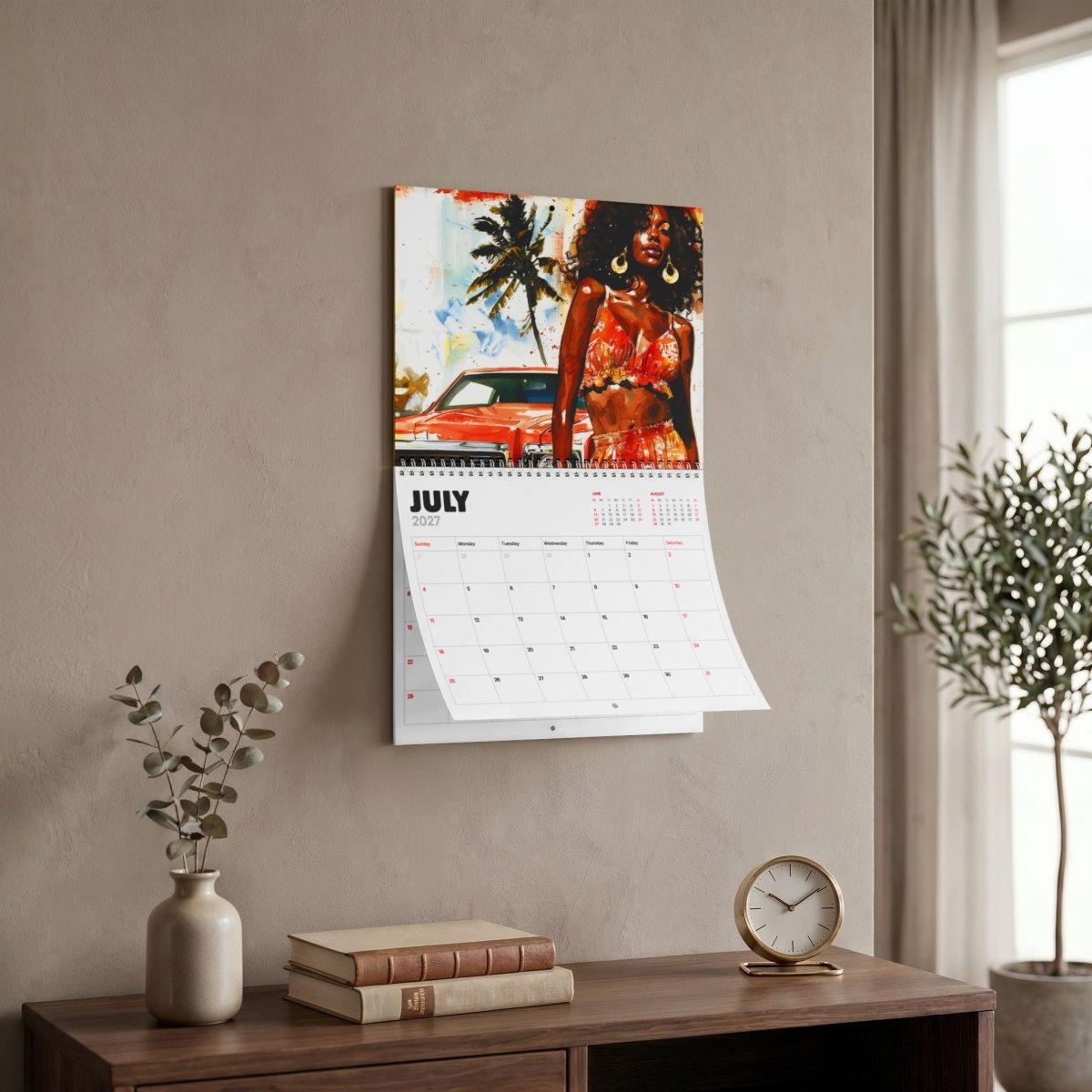 Classic Cars & Melanin 2027 Wall Calendar - Afrocentric Art by The Trini Gee