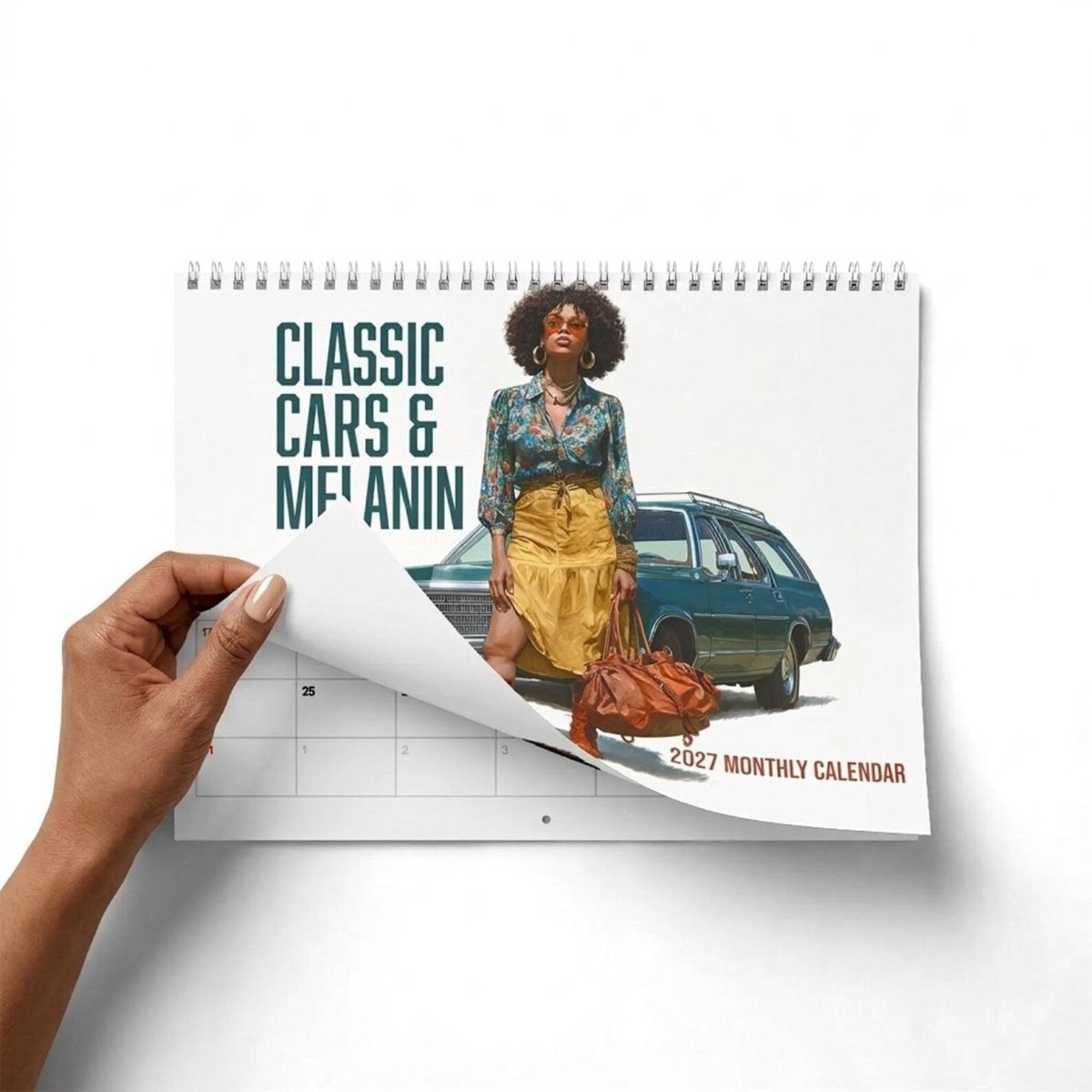 Classic Cars & Melanin 2027 Wall Calendar - Afrocentric Art by The Trini Gee