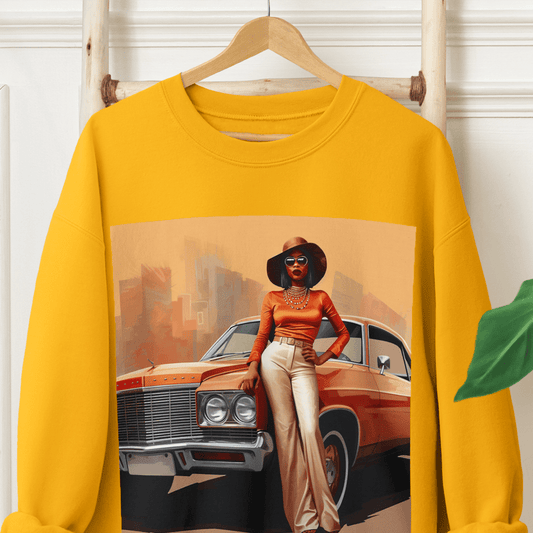 Classic Woman 70s Sweatshirt - Afrocentric Art by The Trini Gee