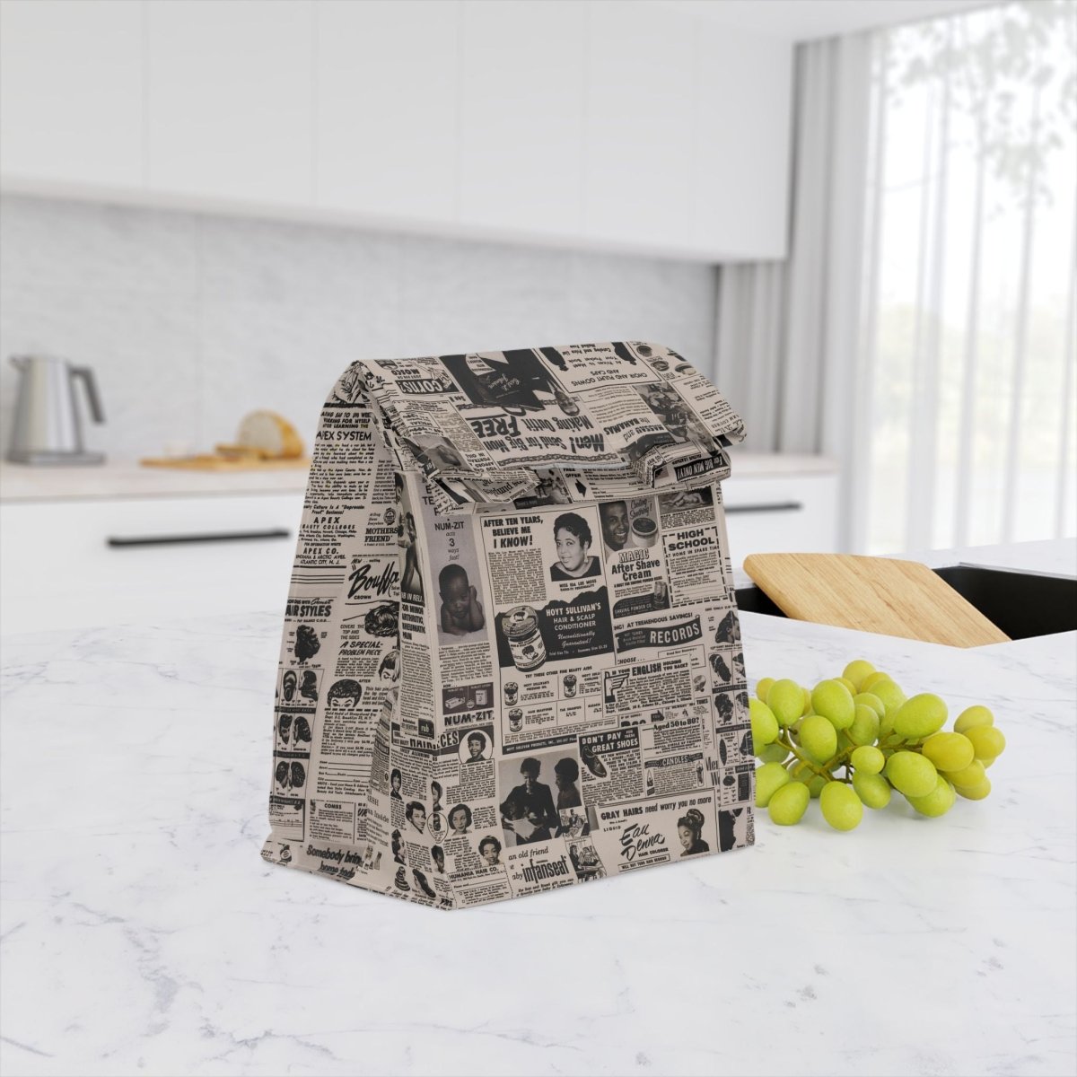 Classified Ads Lunch Bag - Afrocentric Art by The Trini Gee