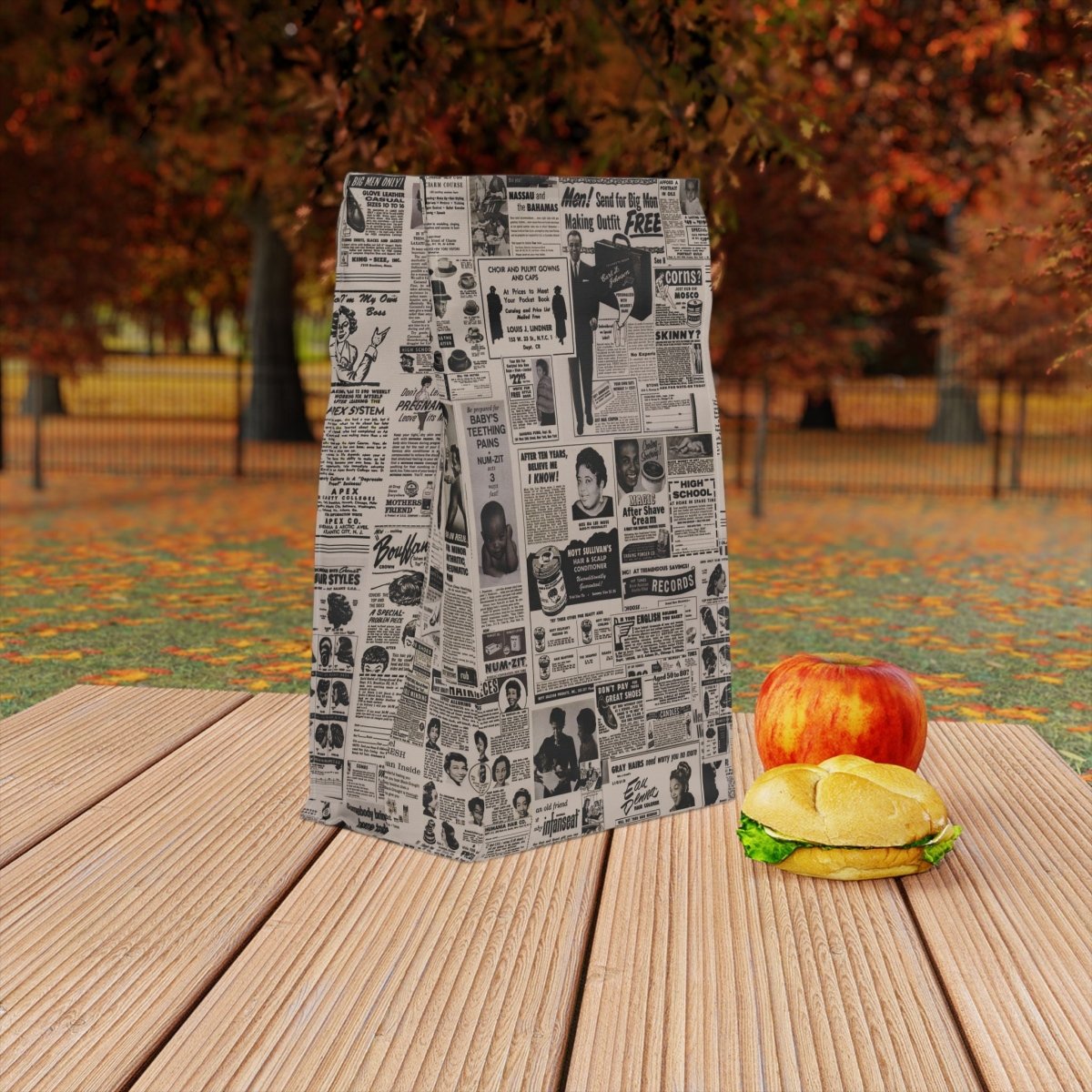 Classified Ads Lunch Bag - Afrocentric Art by The Trini Gee