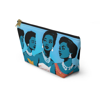 Cocktail Party Ladies Accessory Pouch - Afrocentric Art by The Trini Gee