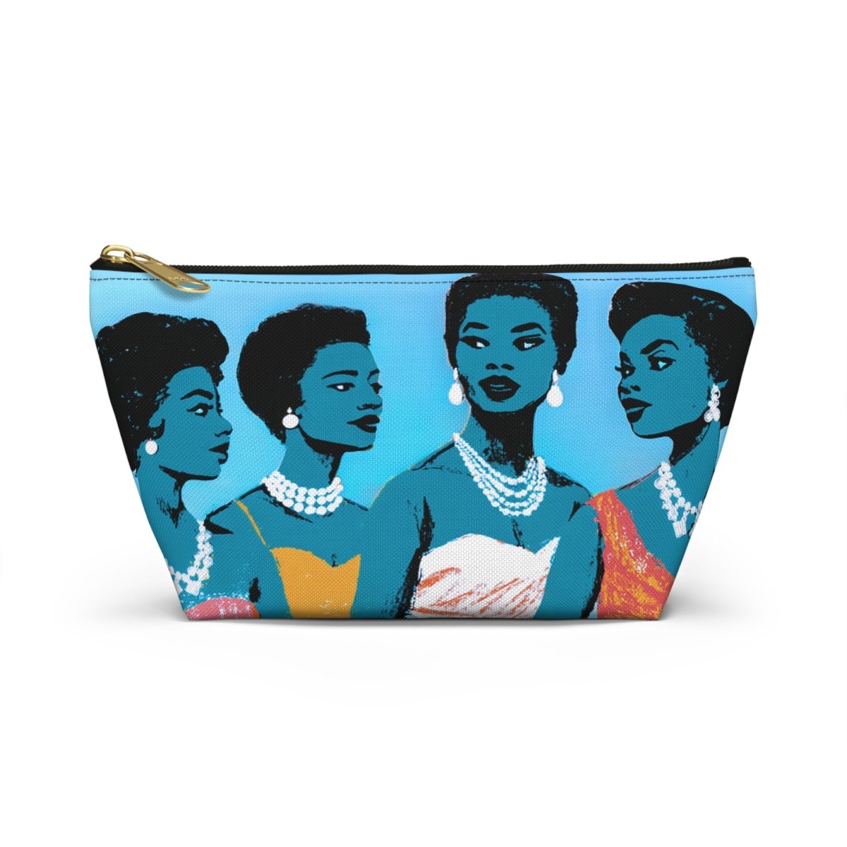Cocktail Party Ladies Accessory Pouch - Afrocentric Art by The Trini Gee