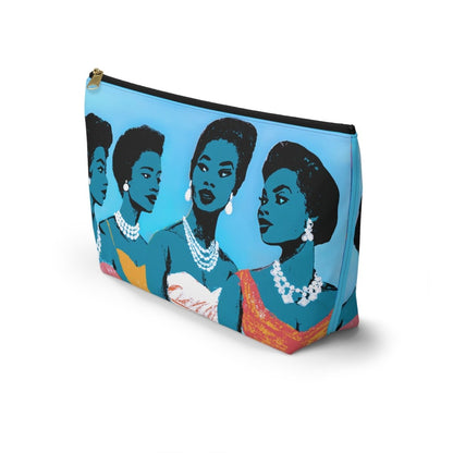Cocktail Party Ladies Accessory Pouch - Afrocentric Art by The Trini Gee