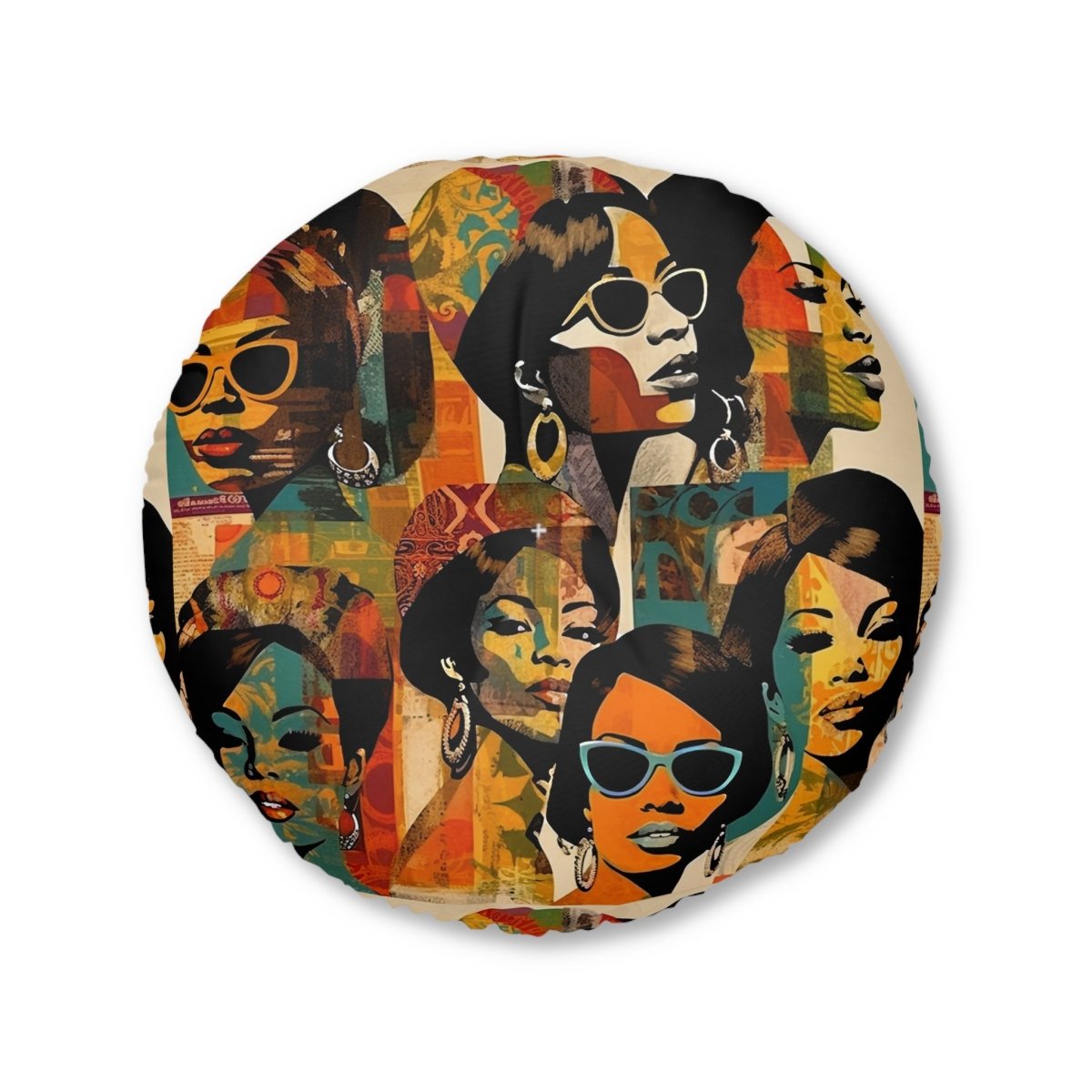 Collage Women Floor Pillow - Afrocentric Art by The Trini Gee