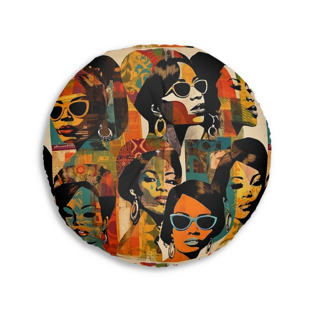 Collage Women Floor Pillow - Afrocentric Art by The Trini Gee