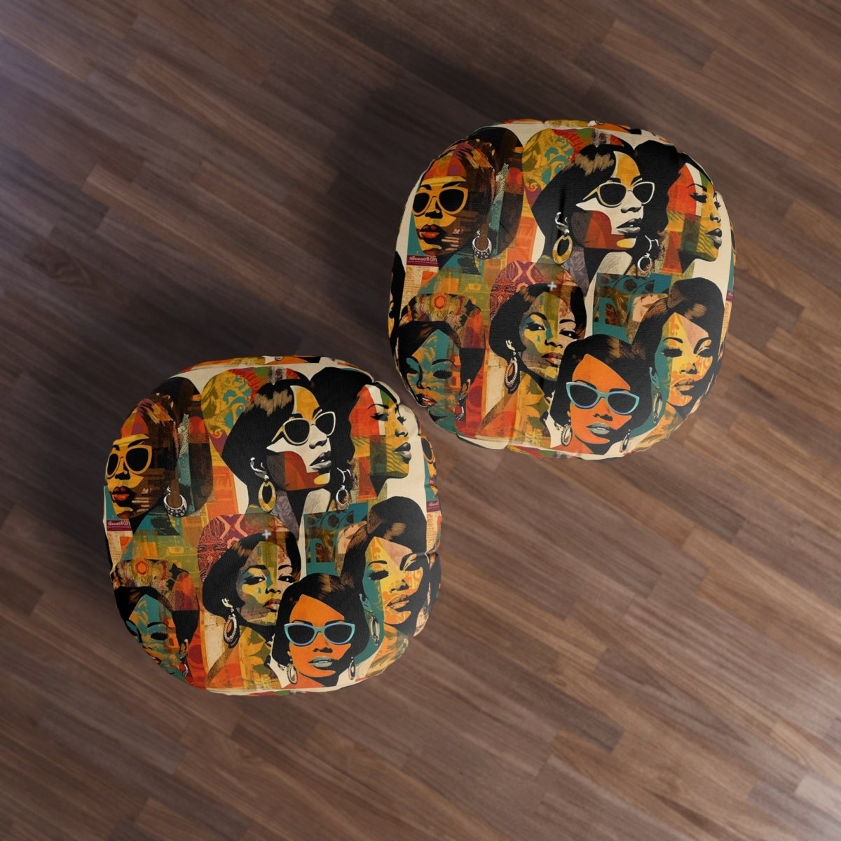 Collage Women Floor Pillow - Afrocentric Art by The Trini Gee