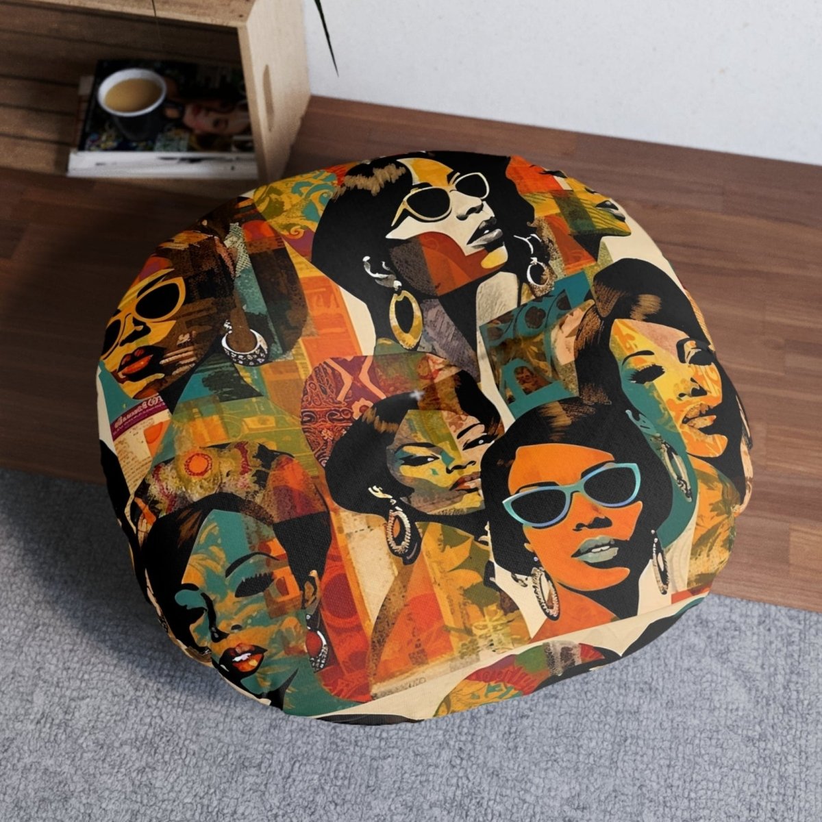 Collage Women Floor Pillow - Afrocentric Art by The Trini Gee