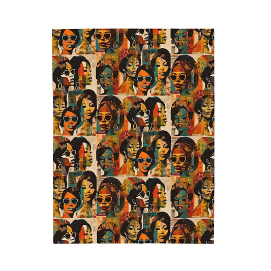 Collage Women Throw Blanket - Afrocentric Art by The Trini Gee