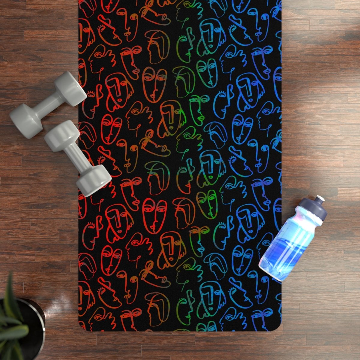 Colorful Faces Yoga Mat - The Trini Gee