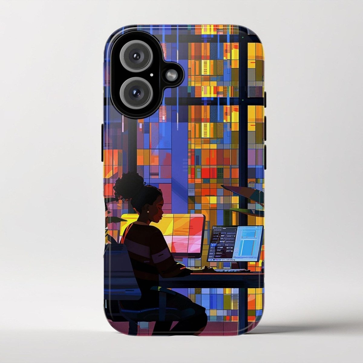 Computer Girl Phone Case - Afrocentric Art by The Trini Gee