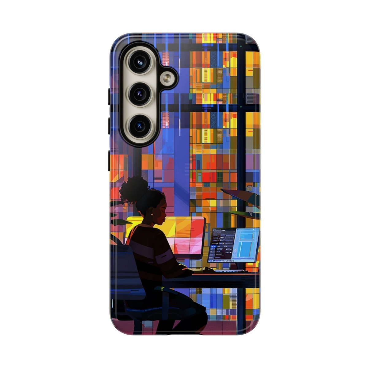 Computer Girl Phone Case - Afrocentric Art by The Trini Gee