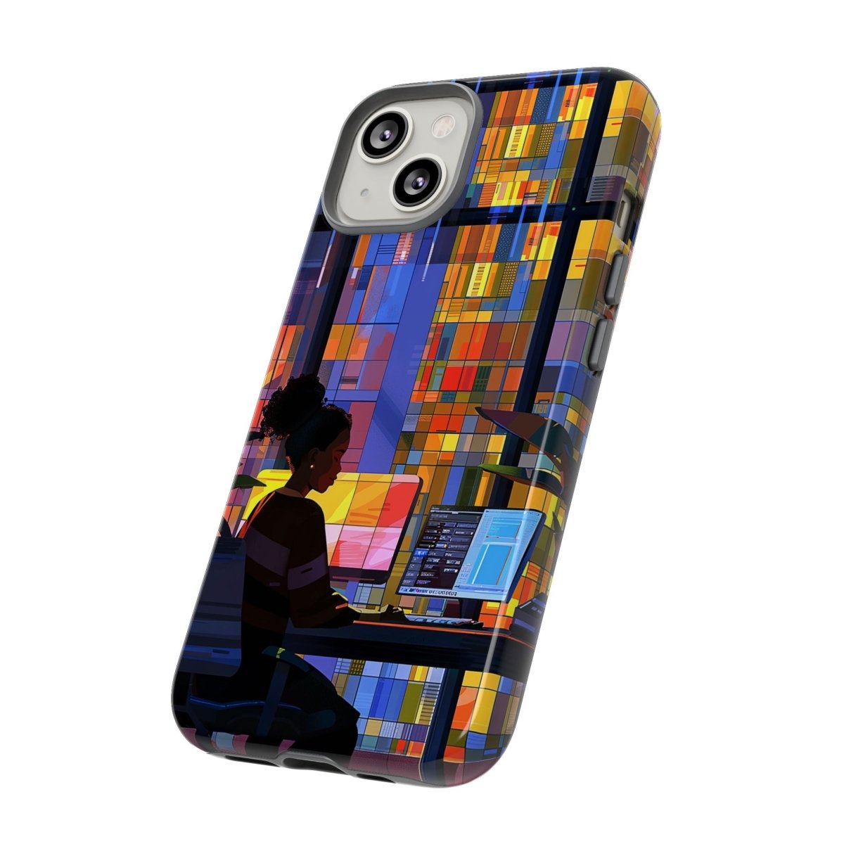 Computer Girl Phone Case - Afrocentric Art by The Trini Gee