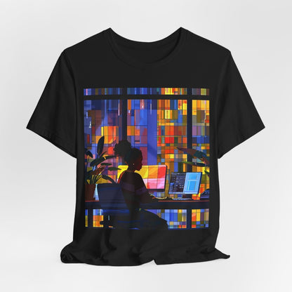 Computer Girl Shirt - Afrocentric Art by The Trini Gee