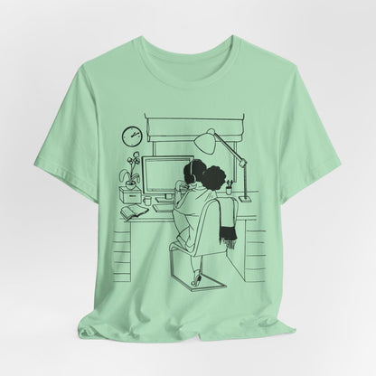 Computer Girl Shirt - Afrocentric Art by The Trini Gee