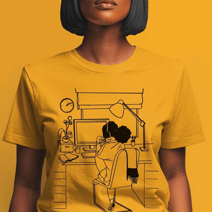 Computer Girl Shirt - Afrocentric Art by The Trini Gee