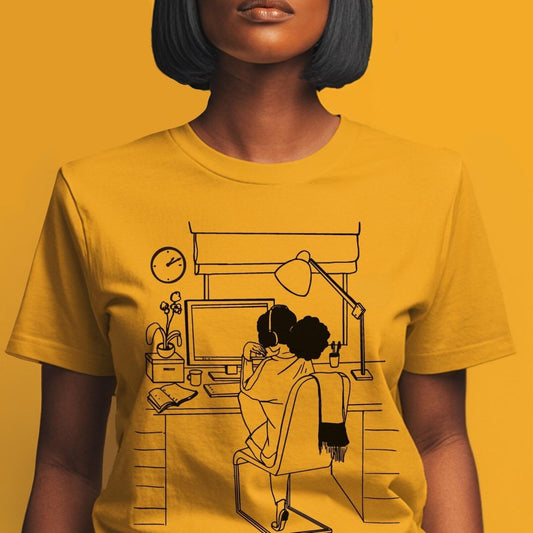 Computer Girl Shirt - Afrocentric Art by The Trini Gee