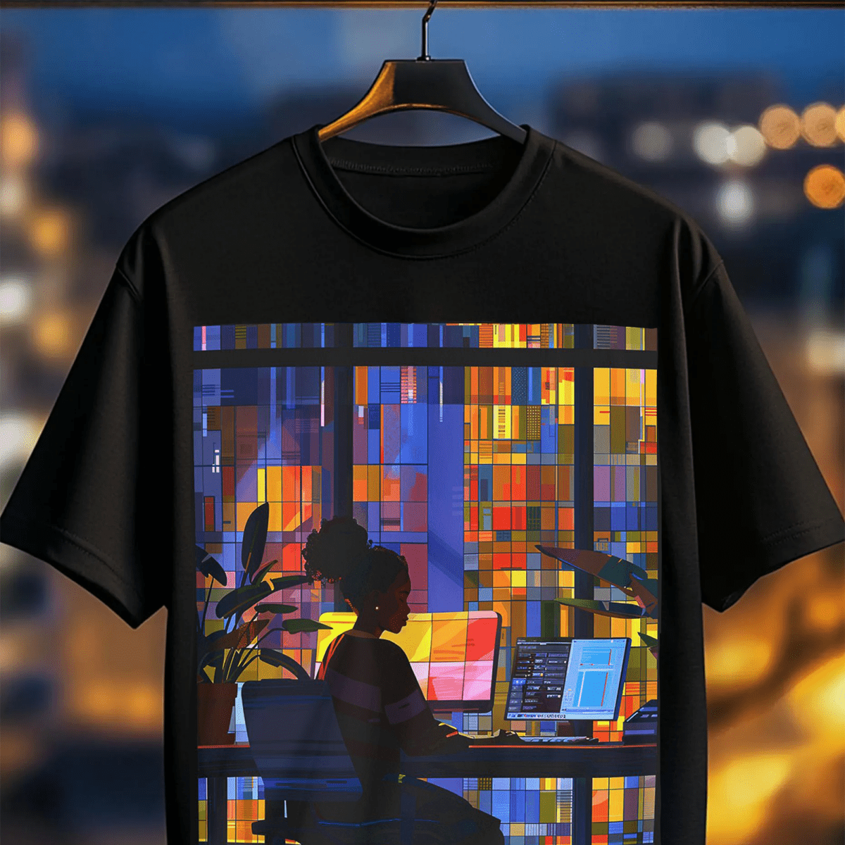 Computer Girl Shirt - Afrocentric Art by The Trini Gee