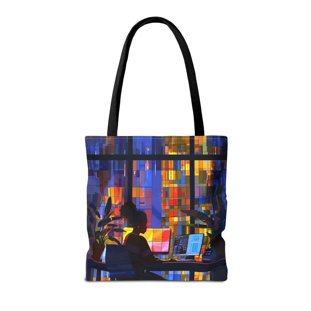 Computer Girl Tote Bag - Afrocentric Art by The Trini Gee