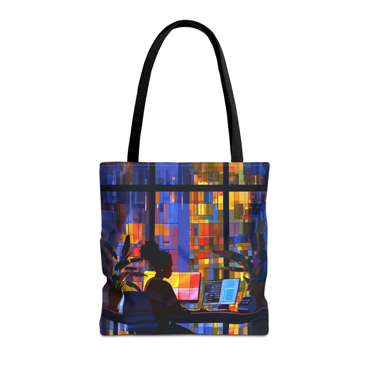 Computer Girl Tote Bag - Afrocentric Art by The Trini Gee