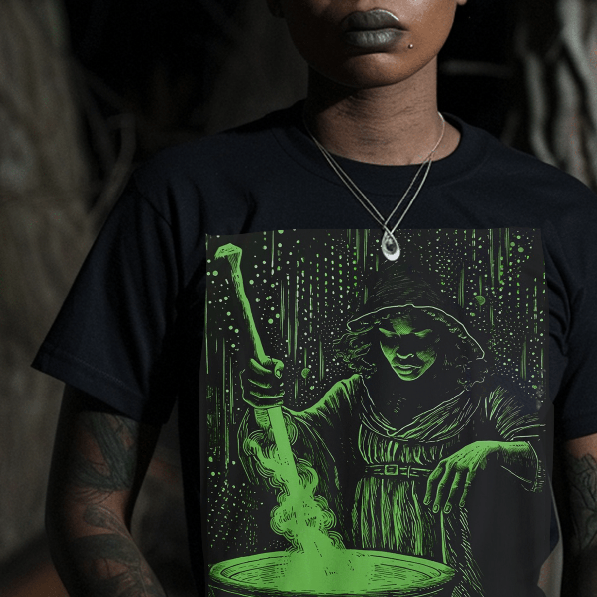 Conjure Woman Witch Shirt - Afrocentric Art by The Trini Gee