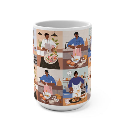 Cooking People Mug - Afrocentric Art by The Trini Gee