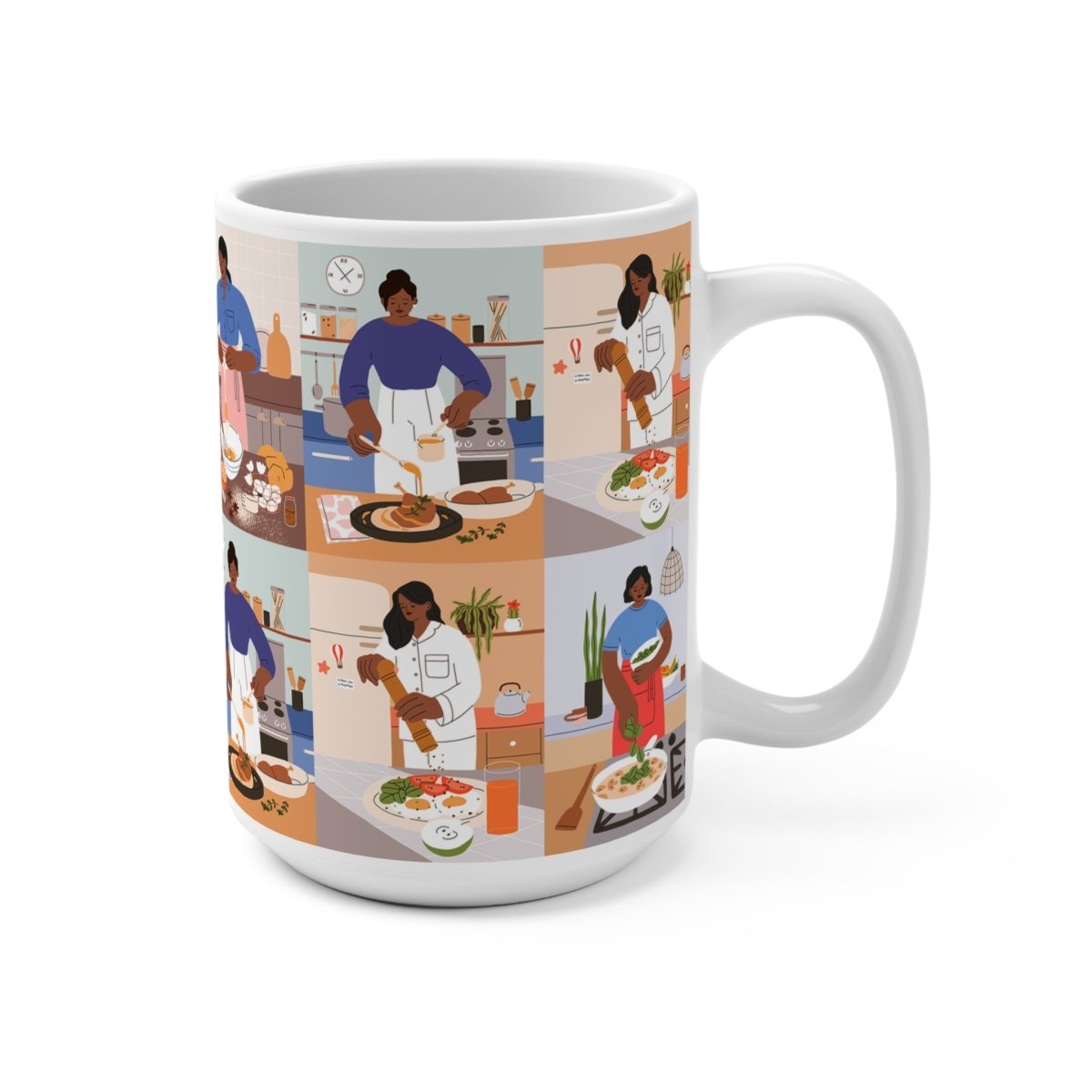 Cooking People Mug - Afrocentric Art by The Trini Gee