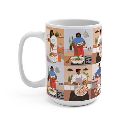 Cooking People Mug - Afrocentric Art by The Trini Gee