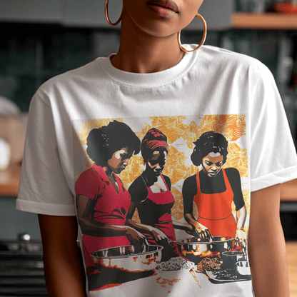 Cooking Women Shirt - Afrocentric Art by The Trini Gee