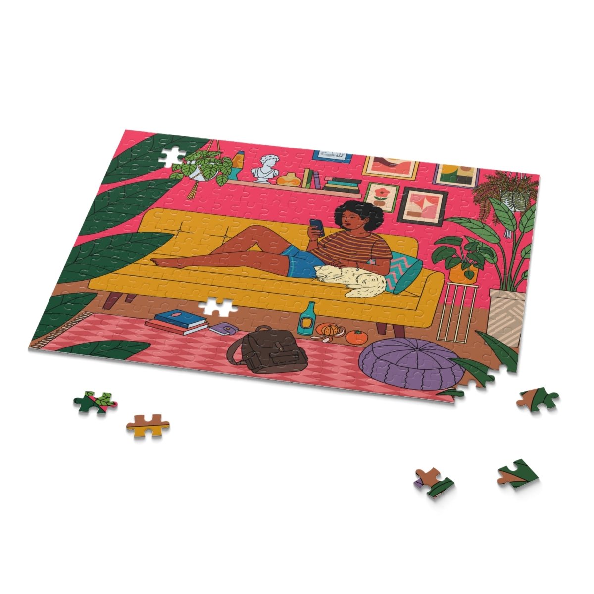 Couch Relax Puzzle - Afrocentric Art by The Trini Gee