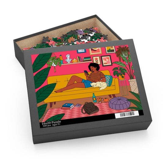 Couch Relax Puzzle - Afrocentric Art by The Trini Gee