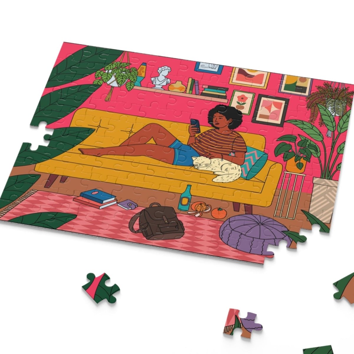 Couch Relax Puzzle - Afrocentric Art by The Trini Gee