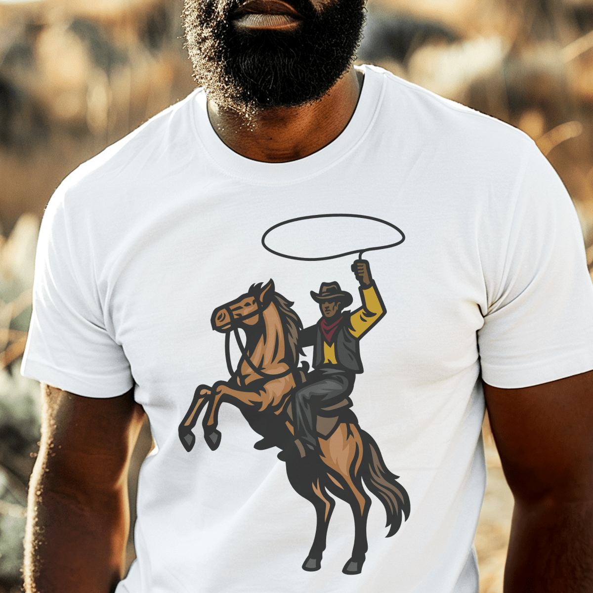 Cowboy Lasso Shirt - Afrocentric Art by The Trini Gee