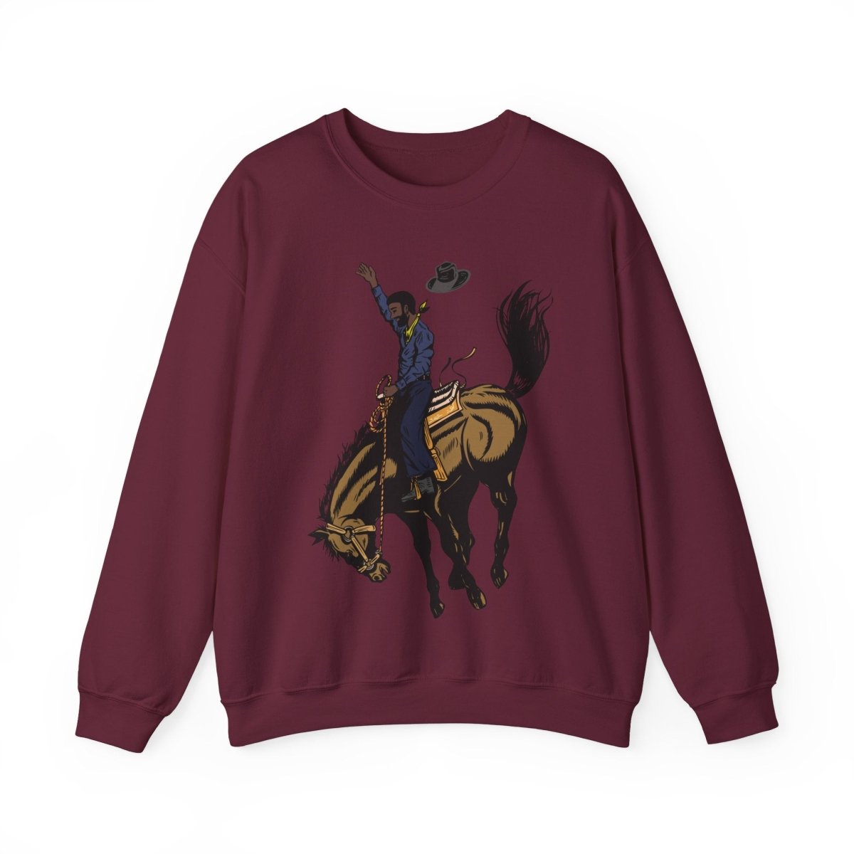Cowboy Sweatshirt - Afrocentric Art by The Trini Gee