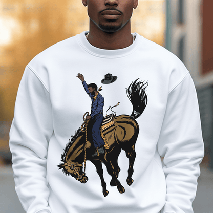Cowboy Sweatshirt - Afrocentric Art by The Trini Gee