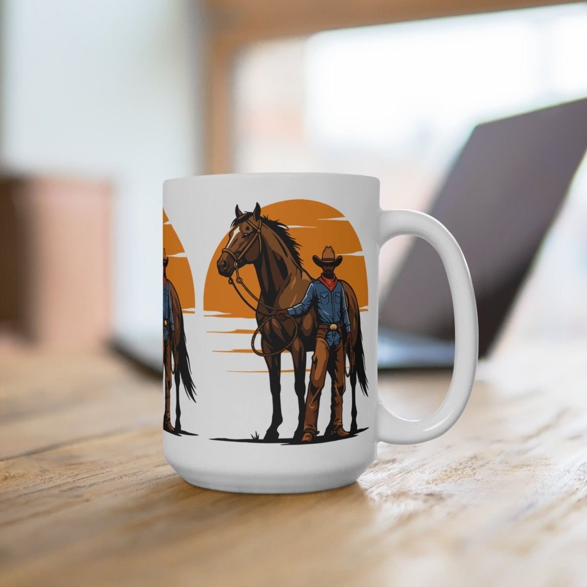 Cowboy with Horse Mug - Afrocentric Art by The Trini Gee
